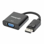 MANHATTAN 151962 Convertidor de Diplayport a VGA; DisplayPort Macho a VGA HD15 Hembra - 15 cm activo color Negro.