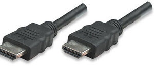 MANHATTAN 323222 Cable HDMI de Alta Velocidad con Canal Ethernet HEC - ARC, 3D, 4K a 30Hz, Macho a Macho, Blindado, Negro, 3 m