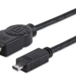 MANHATTAN 324427 Cable HDMI Macho a micro HDMI Macho - Blindado, Negro, 2 m; resolucion 4K a 30Hz.