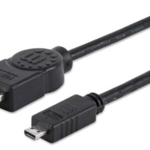 MANHATTAN 324427 Cable HDMI Macho a micro HDMI Macho - Blindado, Negro, 2 m; resolucion 4K a 30Hz.