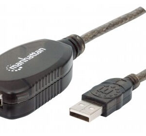 MANHATTAN 151573 Cable de Extensión Activa USB de Alta Velocidad USB A Macho / USB A Hembra - 10 m; Repetidor integrado V2.0