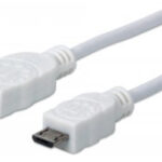 324069 Cable USB MANHATTAN - 1, 8 m, USB A, Micro-USB B, Macho/Macho, Color blanco