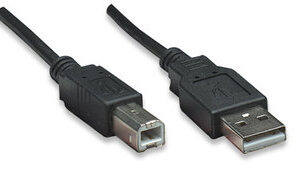 MANHATTAN 337779 Cable para Impresora USB B Macho a USB-A Macho V2.0 - 480 Mbps, 5 m, Negro