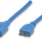 MANHATTAN 325424 Cable para Dispositivos USB Micro-B de SúperVelocidad; USB 3.2 Gen 1 - A Macho/ SuperSpeed Micro-B Macho, 5 Gbps, 2 m, Azul