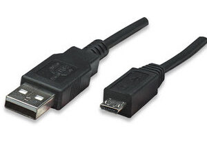 MANHATTAN 307161 Cable USB Micro-B Macho a USB-A Macho de Alta Velocidad USB 2.0 - 1 m, Negro