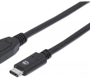 MANHATTAN 353397 Cable para Dispositivos USB-C de SúperVelocidad+. Conector C macho a SuperSpeed Micro-B macho - Longitud 1m, Color Negro.