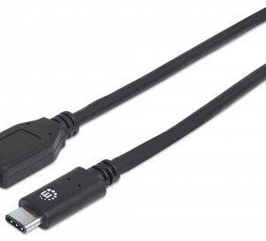 MANHATTAN 353373 Cable para Dispositivos USB-C de SúperVelocidad - USB 3.2 Gen 2, A macho/ C macho, 10 Gbps, 1 m, Negro
