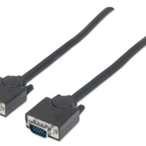 MANHATTAN 312721 Cable para monitor SVGA HD 15 macho a HD 15 macho - Longitud 4.5 m, Color Negro.