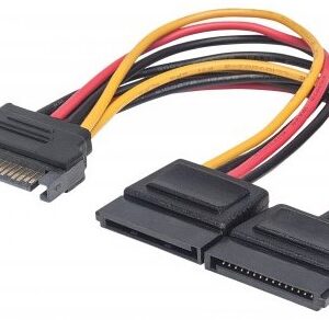 MANHATTAN 354554 Cable Y de alimentación SATA - Alimenta 2 drivers SATA con un cable de energía SATA, Largo 15cm
