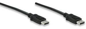 Cable Displayport MANHATTAN 307093 - 3 m, DisplayPort, DisplayPort, Negro