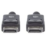 MANHATTAN 306935 Cable DisplayPort Macho a DisplayPort Macho - Blindado, Negro, 1 m; Resolucion 4K a 60Hz,