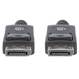 MANHATTAN 306935 Cable DisplayPort Macho a DisplayPort Macho - Blindado, Negro, 1 m; Resolucion 4K a 60Hz,