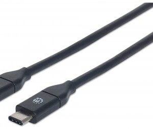 MANHATTAN 354899 Cable USB-C macho a USB-C macho; USB 3.2 Gen 2 - largo 50cm, color Negro.