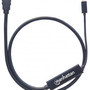MANHATTAN 152235 Cable USB-C a HDMI - Convierte una señal modo DP Alt a HDMI 4K de salida, Longitud 2m, Color Negro
