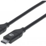 355247 Cables USB-C MANHATTAN USB-C macho a USB-C macho - USB C, USB C, Macho/Macho, 2 m, Negro