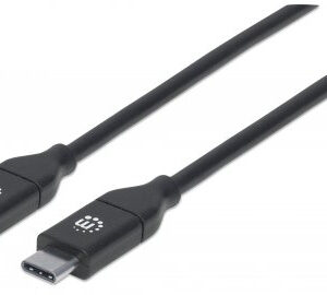 Cables USB-C MANHATTAN USB-C macho a USB-C macho - USB C, USB C, Macho/Macho, 2 m, Negro