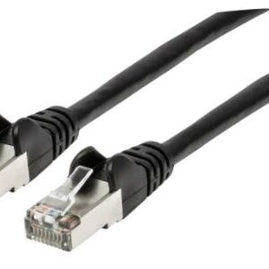 Cable de red S/FTP - Cat6a, 1m (3ft), 100 Cobre, Hasta 10Gb, Contactos 50micras de oro, Blindado, Cable Patch Negro INTELLINET 741521