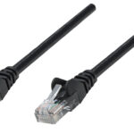 Cable de red S/FTP - Cat6a, .3m (1ft), 100 Cobre, Hasta 10Gb, Contactos 50micras de oro, Blindado, Cable Patch Negro INTELLINET 313834