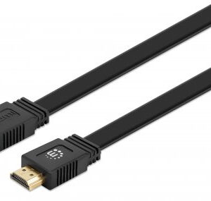 Cable HDMI 2.0 - Alta Velocidad con Ethernet PLANO 4K@60Hz MANHATTAN 355650, 15 m, Macho, Negro