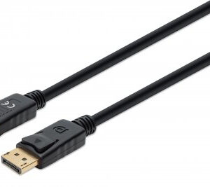 MANHATTAN 355575 Cable DisplayPort 8K - Macho a Macho, Longitud 2 m Contactos chapados en oro, Forro de PVC, Longitud 2m.