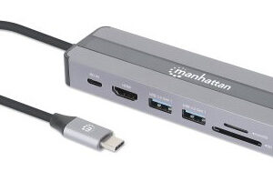 MANHATTAN 153928 estacion docking para conexion usb-c 7 en 1 con carga de energia
