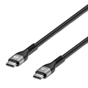 MANHATTAN 356367 Cable USB-C macho a USB-C macho - 2mts de AltaVelocidad, 480 Mbps, Power Delivery 3.1 retrocompatible con 140/100/65 W