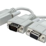 MANHATTAN 328302 Cable Y para VGA - Conecta una fuente VGA a dos cables de monitor VGA, Longitud 15cm, Color Gris.