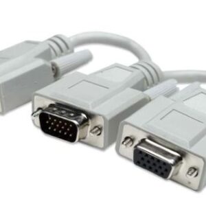 MANHATTAN 328302 Cable Y para VGA - Conecta una fuente VGA a dos cables de monitor VGA, Longitud 15cm, Color Gris.