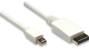 Cables Mini DisplayPort a Displayport MANHATTAN 324748 - 2 m, Mini DisplayPort, DisplayPort, Color blanco, Macho/Macho