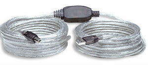 MANHATTAN 510424 Cable de Extensión Activa USB de Alta Velocidad - A Macho/ B Macho, Longitud 11 m.