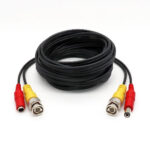 Cable coaxial siames para cctv/catv - de 10 mts, incluye conectores de video y energía pre-ensamblados, negro, BROBOTIX 764748