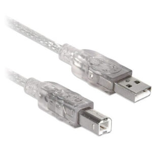 150112 Cable USB A a B - V2.0 Para impresora universal, Plateado translucido, 1.8 m, 102327 BROBOTIX