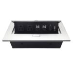 Caja de Mesa - RJ45 Cat 6, HDMI, USB V2.0, Nema 5-15R, Plata, BROBOTIX 171224
