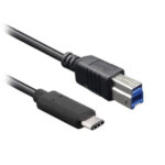 Cable USB V3.0 BROBOTIX 170302 - USB C, USB B, 1 m, Negro