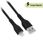 Cable carga rápida lightning - pvc, 1.0 m, negro (6001752), BROBOTIX