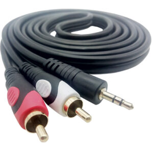 80161 Cable RCA BROBOTIX Cable RCA Macho 2 A 3.5 MM. Macho 1.8 Mts. - RCA/2RCA, Negro, RCA