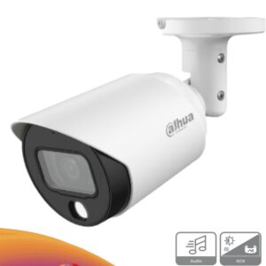 Dahua Technology DAHUA HAC-HFW1239TN-A-LED-0360B - Camara Bala Full Color de 2 Megapixeles/ 1080p/ Microfono/3.6mm/ Metalica/ WDR Real de 130 dB/ Leds para 20 mts/ IP67
