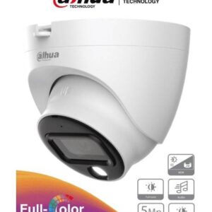 Dahua Technology DAHUA HAC-HDW1509TLQ-A-LED - Cámara Domo Full Color de 5 MP con micrófono/ 3.6 mm con 88°.color 24/7 Cámara Domo Full Color 5MP - micrófono integrado, lente 3.6 mm, Visión 88°. Ofrece imagen a color 24/7, WDR real 120dB, LEDs para 20 metros, IP67