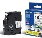 Etiqueta blanca continua laminada flexible BROTHER TZEFX241 - de 18 mm de ancho x 8 mts de largo. Impresión en negro.
