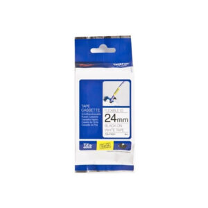 Etiqueta blanca continua laminada flexible BROTHER TZEFX251 - de 24 mm de ancho x 8 mts de largo. Impresión en negro.