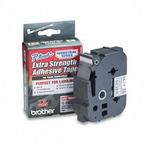 Etiqueta plata continua laminada con adhesivo super resistente BROTHER TZES951 - de 24 mm de ancho x 8 mts de largo. Impresión en negro.