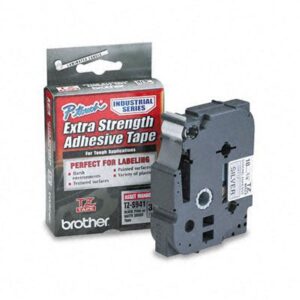 Etiqueta plata continua laminada con adhesivo super resistente BROTHER TZES941 - de 18 mm de ancho x 8 mts de largo. Impresión en negro.