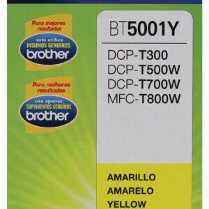 Botella de tinta BROTHER BT5001Y amarillo - rendimiento aproximado 5, 000 páginas, compatible con DCPT220, DCPT520DW, DCPT720DW, MFCT920DW