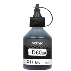 Botella de tinta BROTHER BTD60BK negro - rendimiento aproximado 5, 000 páginas, compatible con DCPT220, DCPT520DW, DCPT720DW, MFCT920DW