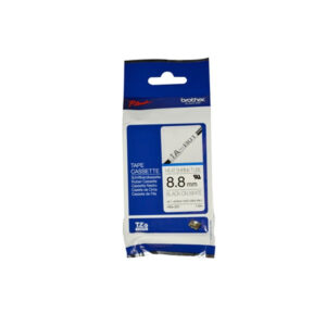 Etiqueta blanca continua termoretráctil BROTHER HSE221 - de 8.8 mm de diámetro X 1.5 mts de largo. Impresión en negro.