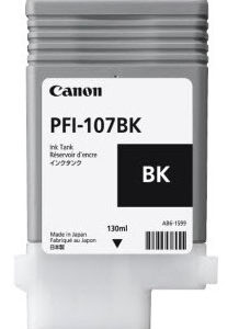 Tanque de tinta CANON PFI-107BK - Negro, Inyección de tinta, Ampolla