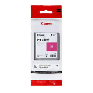 3491C001AA Tanque de Tinta CANON PFI-030 - Magenta, Tecnología de Impresión Inyección de Tinta. Compatible con Plotter CANON TA-20 y TA-30. Capacidad 55 ml