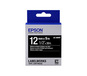 Cinta EPSON LK-4BWV - Negro, Color blanco, Negro, EPSON