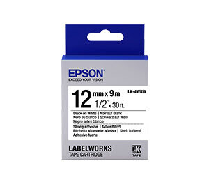 Cinta LK-4WBW EPSON - para equipo LW300/LW400 /LW-600 12 mm (1/2") BLANCO/NEGRO