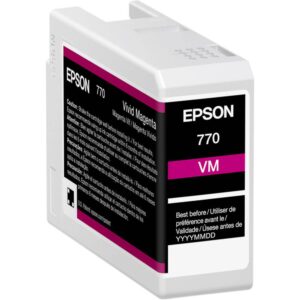 Cartucho EPSON T770320 Tinta Magenta UltraChrome PRO10 - Capacidad de 25ml Compatible para SureColor P900